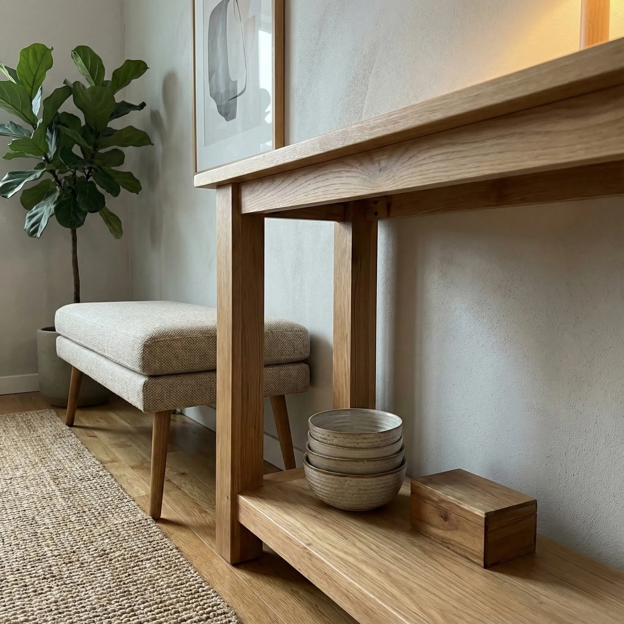 Narrow Solid Wood Console Table - view 8